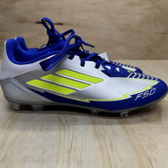 NEW adidas F50 League Messi Firm Ground Soccer Cleats Mens Sz 10 Silver IH0918 main image 8